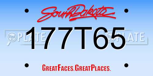 177T65 South Dakota License Plate