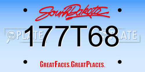 177T68 South Dakota License Plate