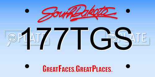 177TGS South Dakota License Plate