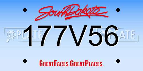 177V56 South Dakota License Plate