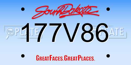 177V86 South Dakota License Plate
