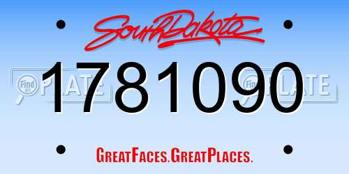 1781090 South Dakota License Plate