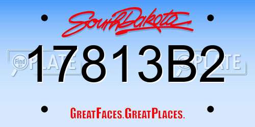 17813B2 South Dakota License Plate