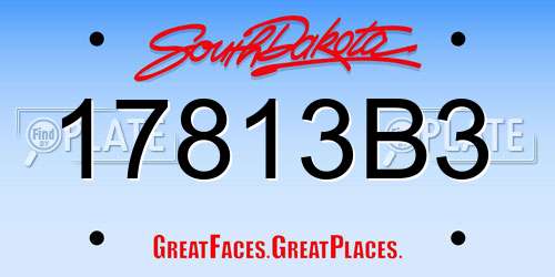 17813B3 South Dakota License Plate