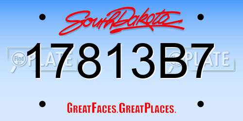 17813B7 South Dakota License Plate