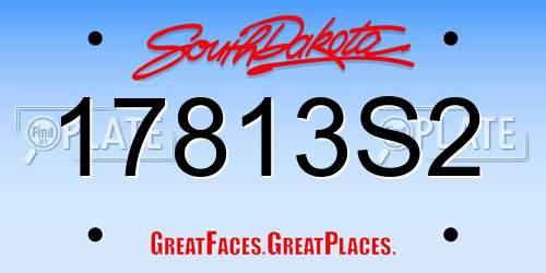 17813S2 South Dakota License Plate