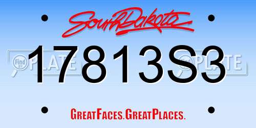 17813S3 South Dakota License Plate