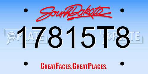 17815T8 South Dakota License Plate