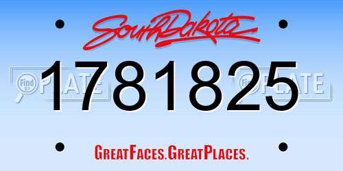 1781825 South Dakota License Plate