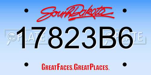 17823B6 South Dakota License Plate