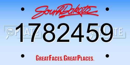 1782459 South Dakota License Plate
