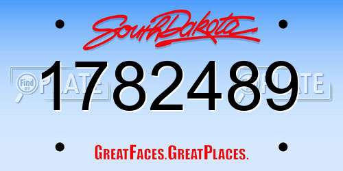 1782489 South Dakota License Plate