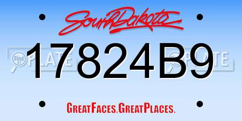 17824B9 South Dakota License Plate
