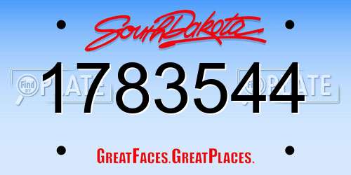 1783544 South Dakota License Plate