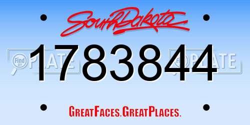 1783844 South Dakota License Plate