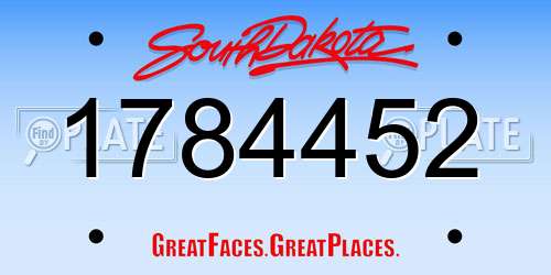 1784452 South Dakota License Plate