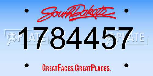 1784457 South Dakota License Plate