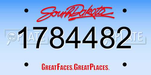 1784482 South Dakota License Plate