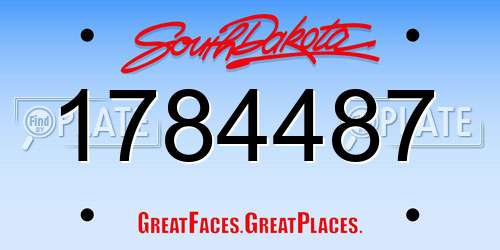 1784487 South Dakota License Plate