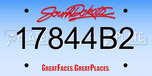 17844B2 South Dakota License Plate