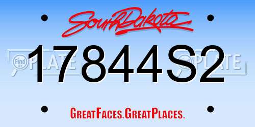 17844S2 South Dakota License Plate