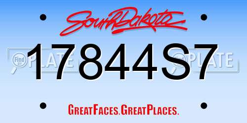 17844S7 South Dakota License Plate