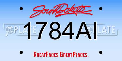 1784AI South Dakota License Plate
