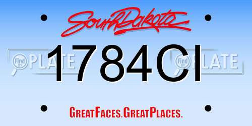 1784CI South Dakota License Plate