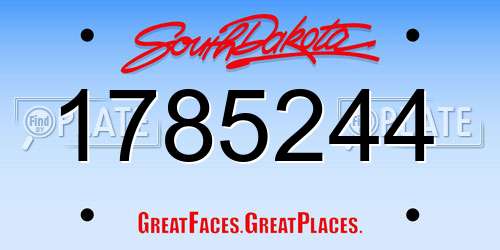 1785244 South Dakota License Plate