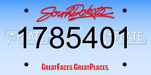 1785401 South Dakota License Plate