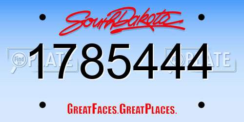 1785444 South Dakota License Plate