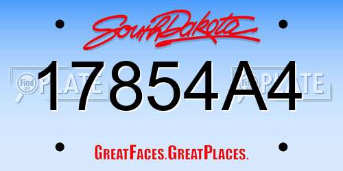 17854A4 South Dakota License Plate