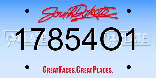 17854O1 South Dakota License Plate