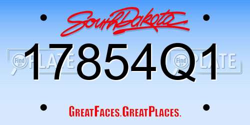 17854Q1 South Dakota License Plate