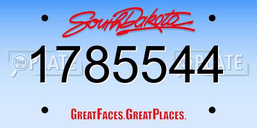 1785544 South Dakota License Plate