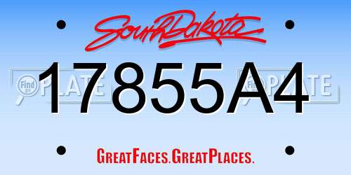 17855A4 South Dakota License Plate
