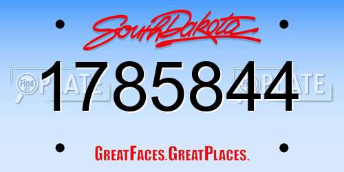 1785844 South Dakota License Plate