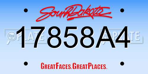 17858A4 South Dakota License Plate