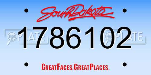 1786102 South Dakota License Plate