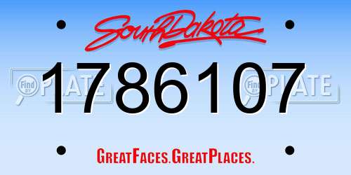 1786107 South Dakota License Plate