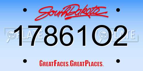17861O2 South Dakota License Plate
