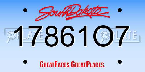 17861O7 South Dakota License Plate