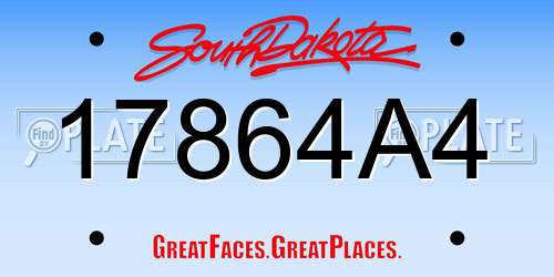 17864A4 South Dakota License Plate