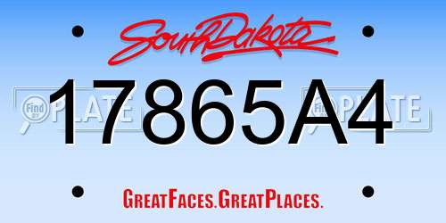 17865A4 South Dakota License Plate