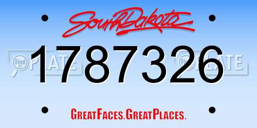 1787326 South Dakota License Plate