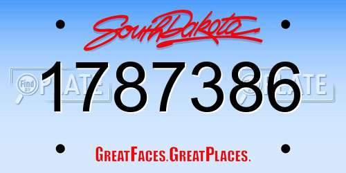 1787386 South Dakota License Plate