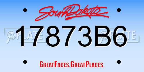 17873B6 South Dakota License Plate