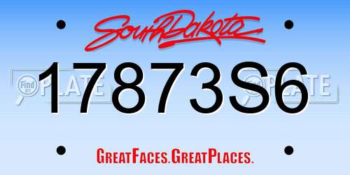 17873S6 South Dakota License Plate