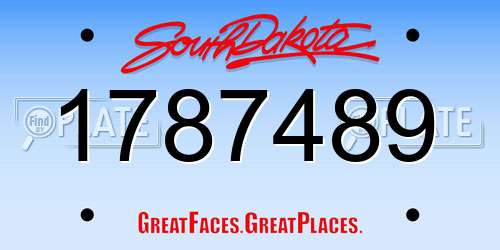 1787489 South Dakota License Plate