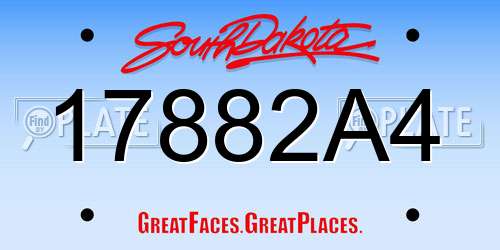 17882A4 South Dakota License Plate